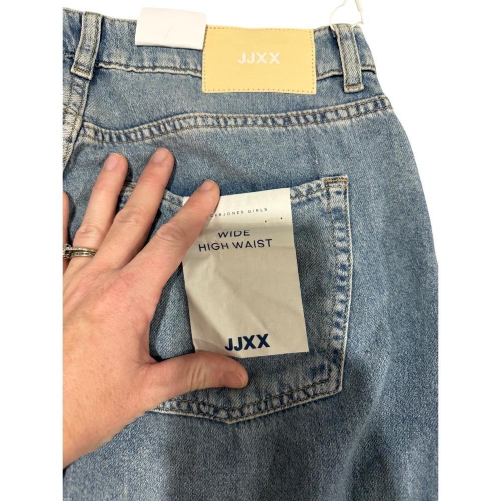 JJXX  Wide High Waist Light Blue Denim Jeans Size 31 W24 L28‎ - Picture 7 of 9